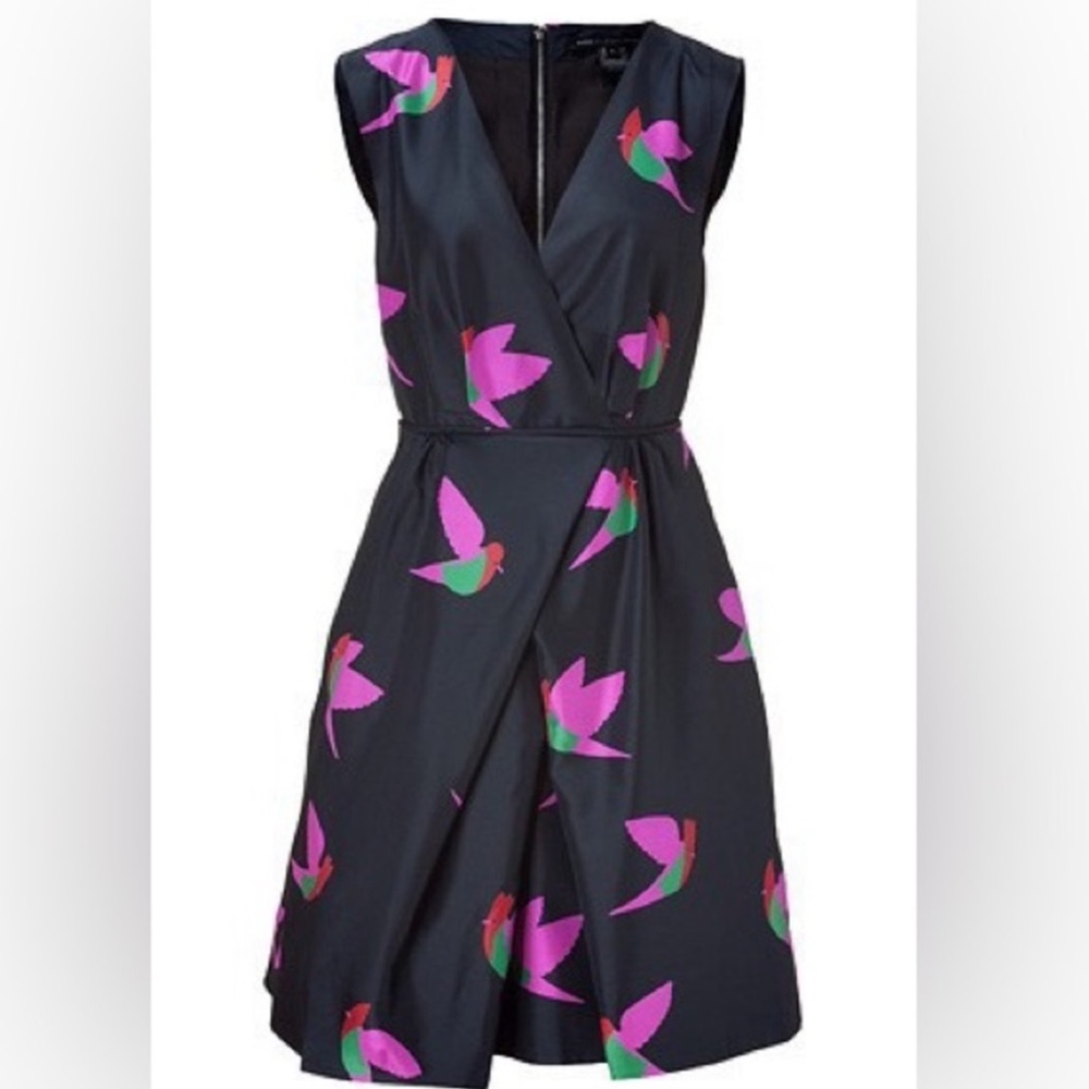 Marc By Marc Jacobs Silk Navy Bird Dress - seen on Blair Waldorf (Gossip Girl)